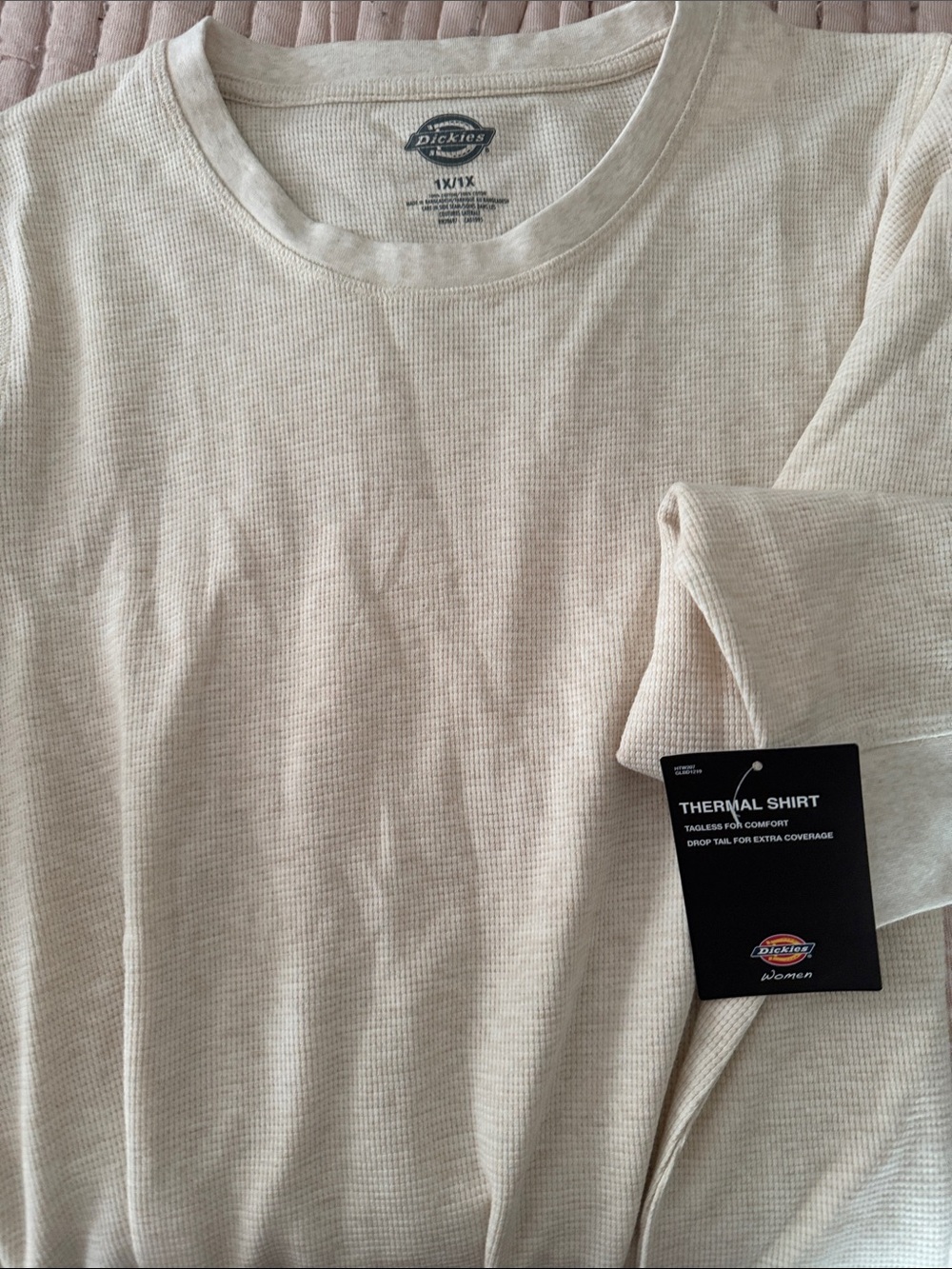 Dickies Cream Waffle Thermal Long Sleeve Shirt